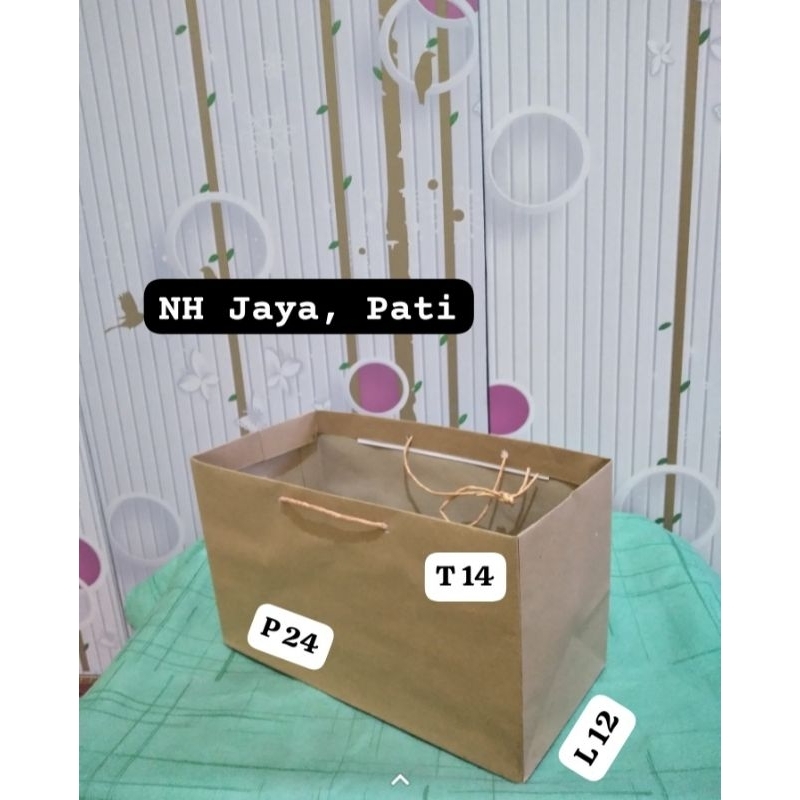 

Paperbag Brownies S, kecil 24x12x14 | Tas kertas brownies polos