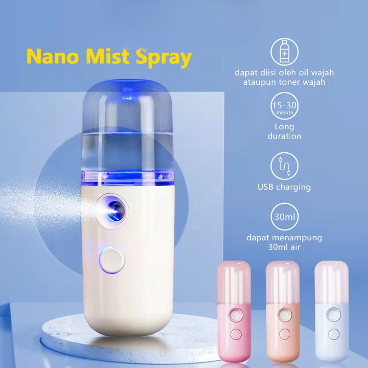 (COD)  Nano Spray Portable Mini USB Alat Semprotan Pelembap Wajah Multifungsi Alat Perawatan Wajah