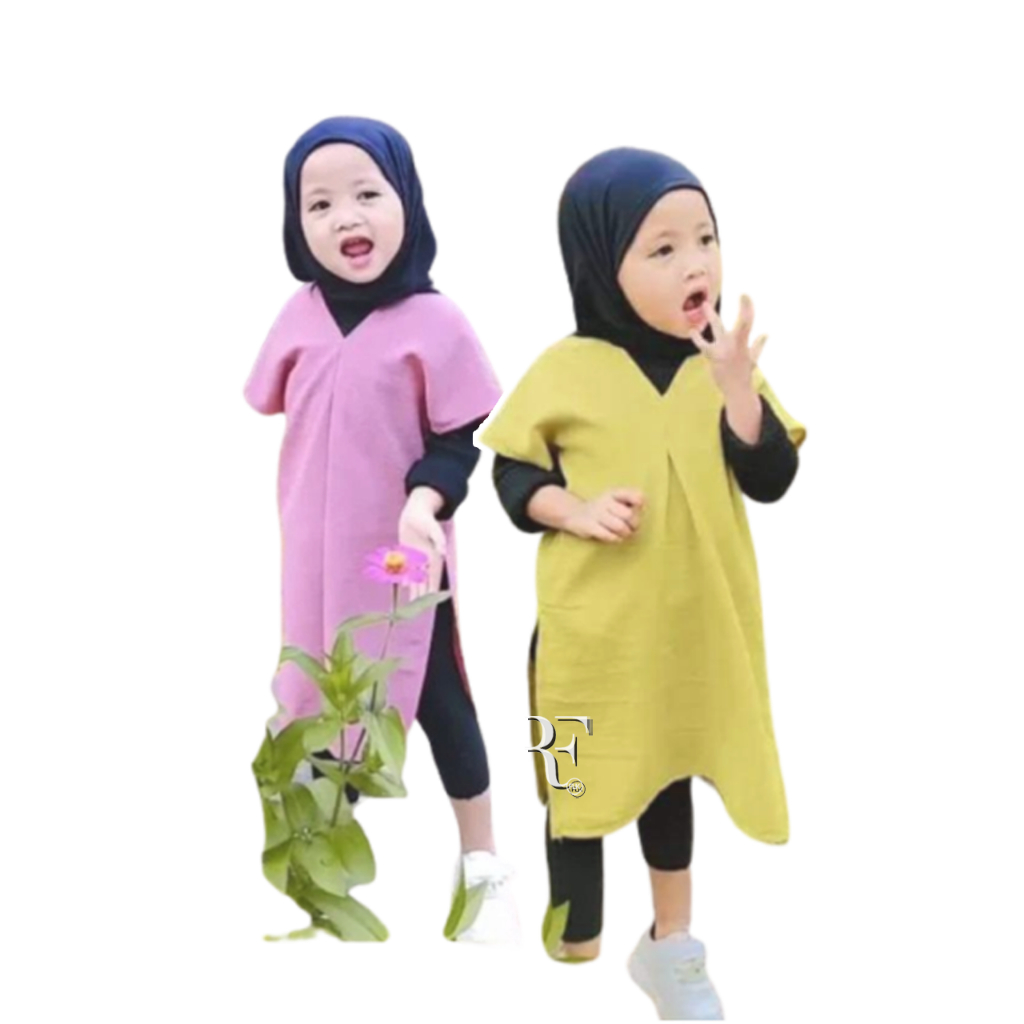 Long Square Anak Crinkle Airflow Anak Perempuan / Outer Viral Anak Perempuan