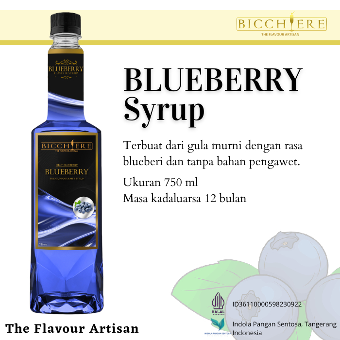 

Syrup Blueberry Bicchiere 750 ml - Sirup Rasa Blueberi Premium