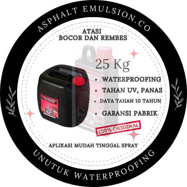 Aspal Cair 25 KG, cegah kebocor, Cat Anti Bocor Asphalt Emulsion Waterproofing Terbaik - 25 Kg