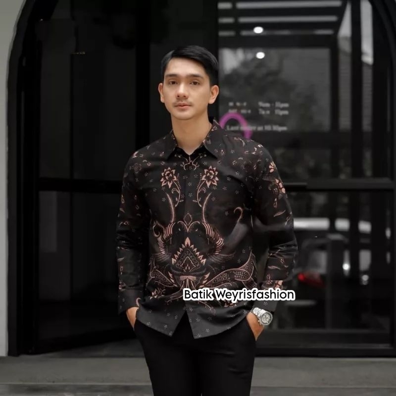 Batik Pria Lengan Panjang Kemeja Batik Pria Lengan Panjang Terbaru Batik Weyrisfashion Baju Batik Pria Lengan Panjang Modern Atasan kemeja Batik Premium