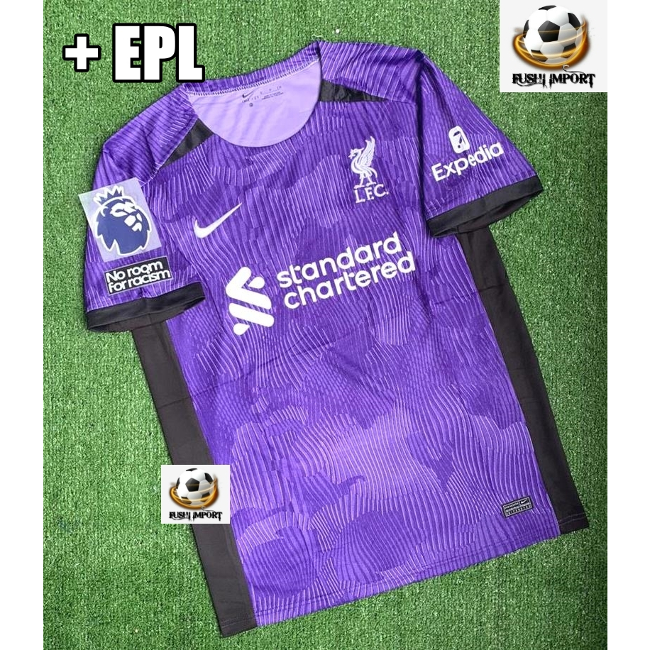 Jersey Baju Bola Lvrpll 3rd Third Full Patch 2023 2024 Grade Ori