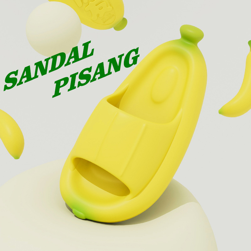 KOMIN Sandal Wanita Pisang Sendal Slop Dewasa Karakter Banana Casual Korean Style Kekinian - Size 30 - 40