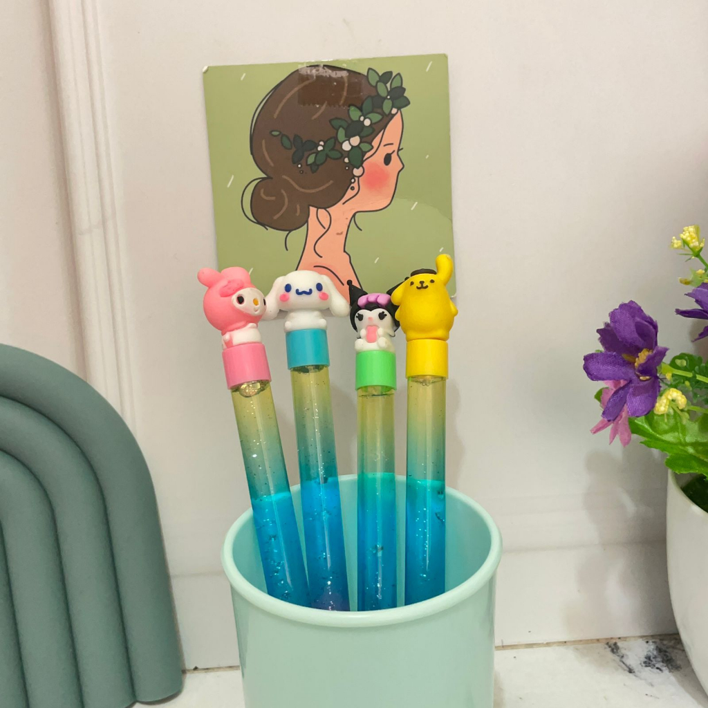 

pulpen bolpen glitter sanrio keperluan anak sekolah pen lucu imut keren pena unik fancy elegan bisa COD termurah import