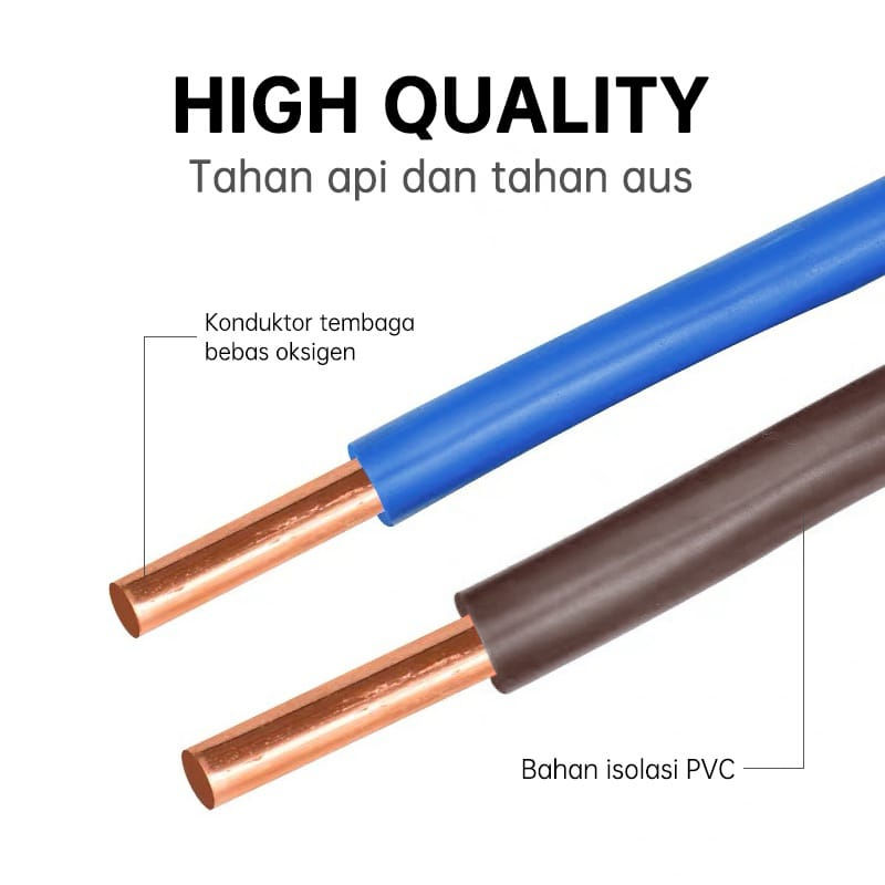 Kabel NYM 2 x 1,5mm 50 Yard Full / Kabel Listrik Tembaga Murni PVC SNI / Mrek Hakamitsu