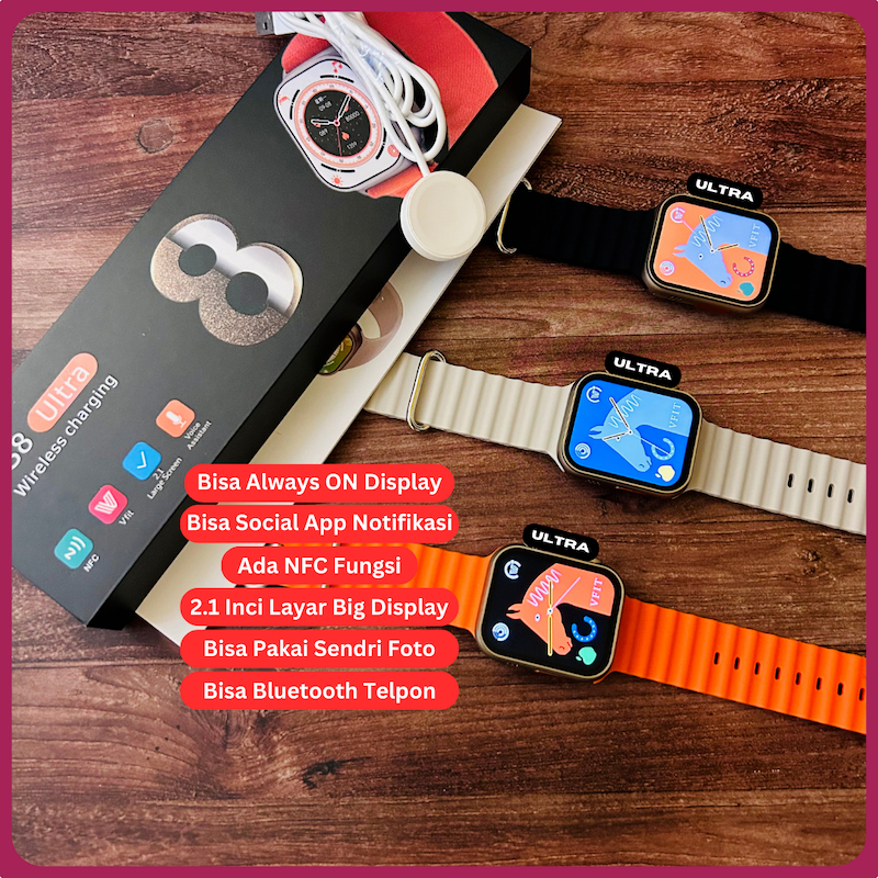 Bergaransi Obone YS8 smartwatch Ultra asli smartwatch pria seri 8 GPS NFC layar selalu menyala wireless charger smartwatch Iwo8 ultra