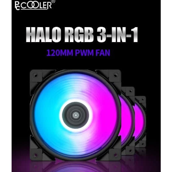 PCCooler Halo RGB (3 IN 1) Fan Case PC Set 120mm PC Cooler