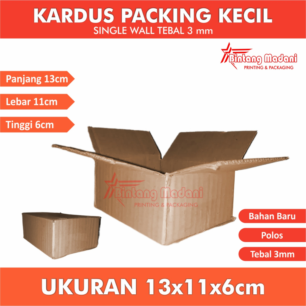 

Kardus Packing Kecil Ukuran 13x11x6cm