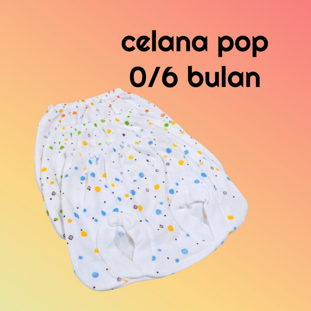 [ 3 pcs ] Celana Panjang Bayi Motif Polkadot Putih