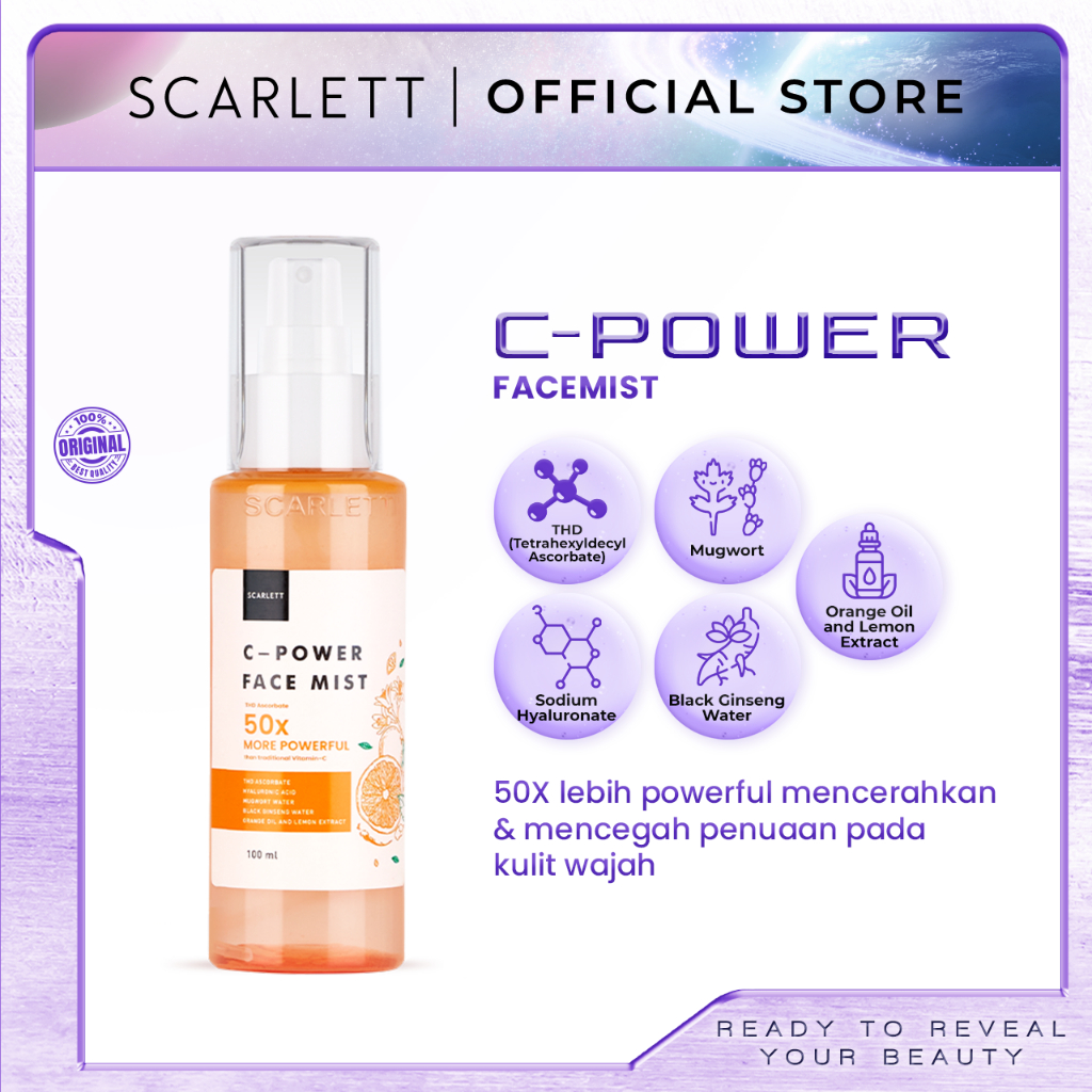 Scarlett Whitening Combo C-Power Mencerahkan dan menyegarkan kulit