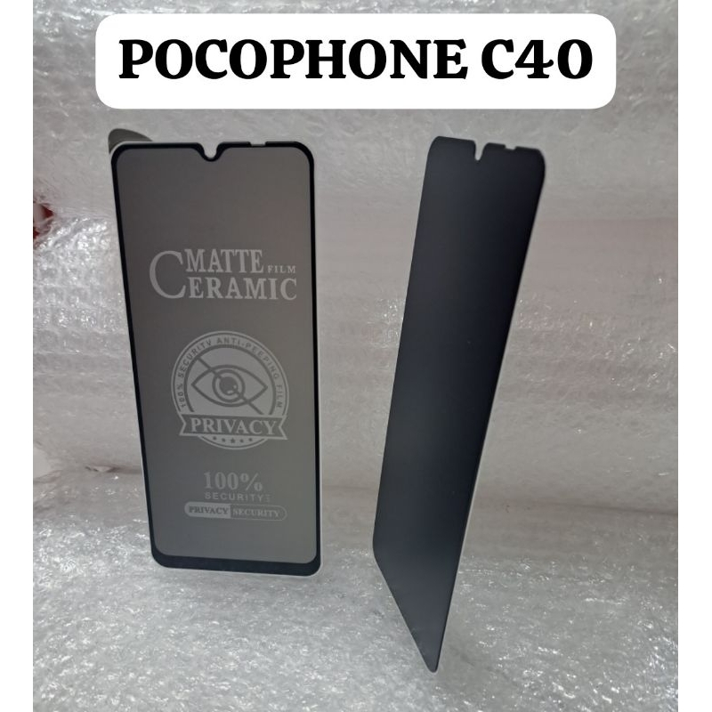 Tempered Glass Matte Film Ceramic Privacy Anti-Spy Privacy Pocophone C40