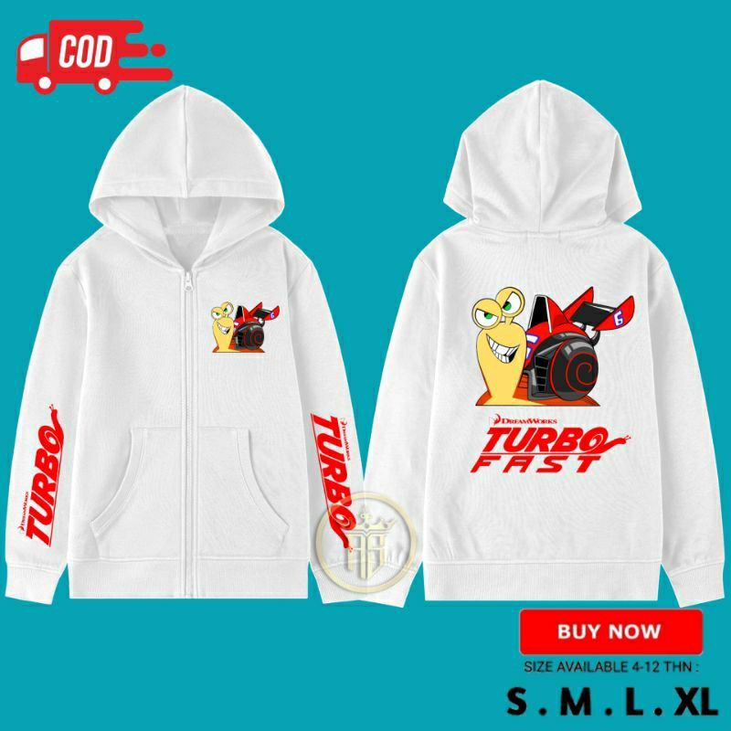 Jaket Sweater Zipper Anak Game Turbo Fast/Keong Turbo/Siput Turbo | Zipper Anak Terbaru Usia 4-12 Ta