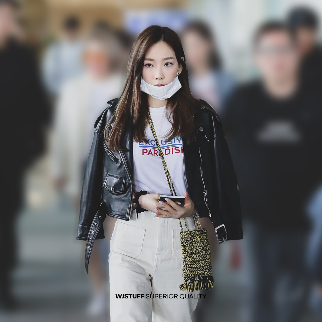 WJ Stuff - Taeyeon Jaket Kulit Sintetis Wanita Rock N Roll - Crop Mode