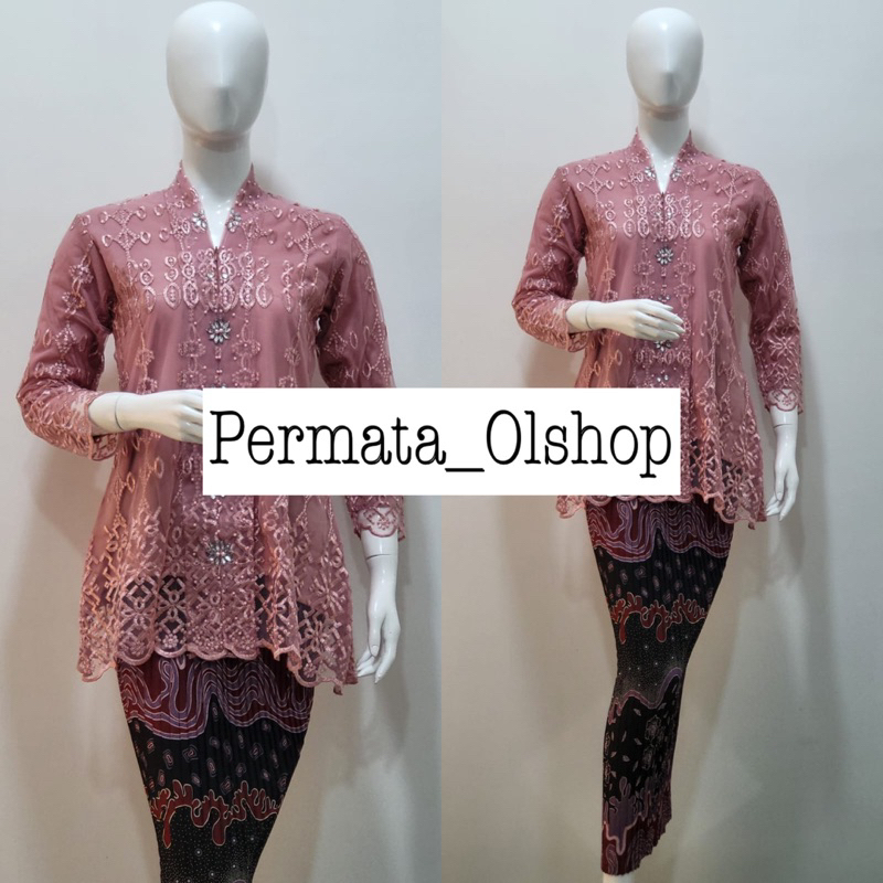 Permata Olshop / Setelan Kebaya Floy Payet / Kebaya Wisuda / Kebaya Busui Modern