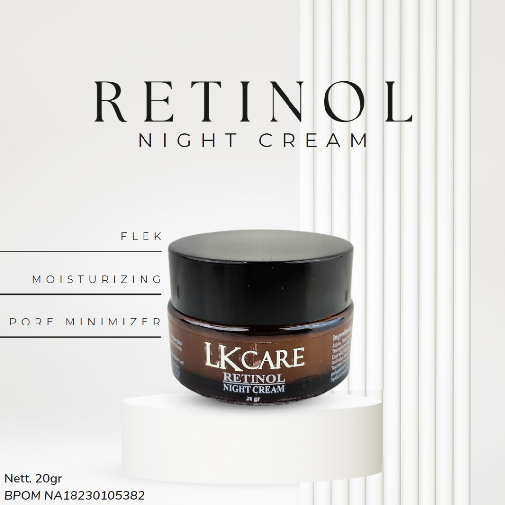 LKCare Cream Retinol 2% 20gr (Night Cream) Krim Wajah Anti Penuaan Menghilangkan Kerutan Pengencang Pemutih Pelembab Perawatan Kulit Wajah