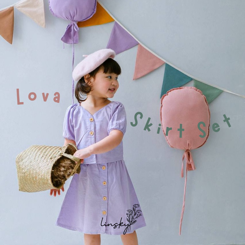 LINSKY BABY - Lova Skirt Set Setelan Anak Perempuan Korean Looks