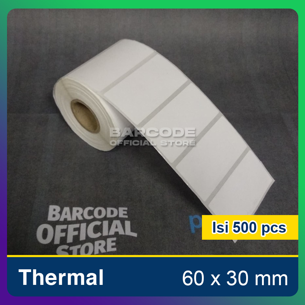 

Label Sticker Barcode 60x30mm 1 Line 500pcs Direct Thermal Gap 3mm Core1