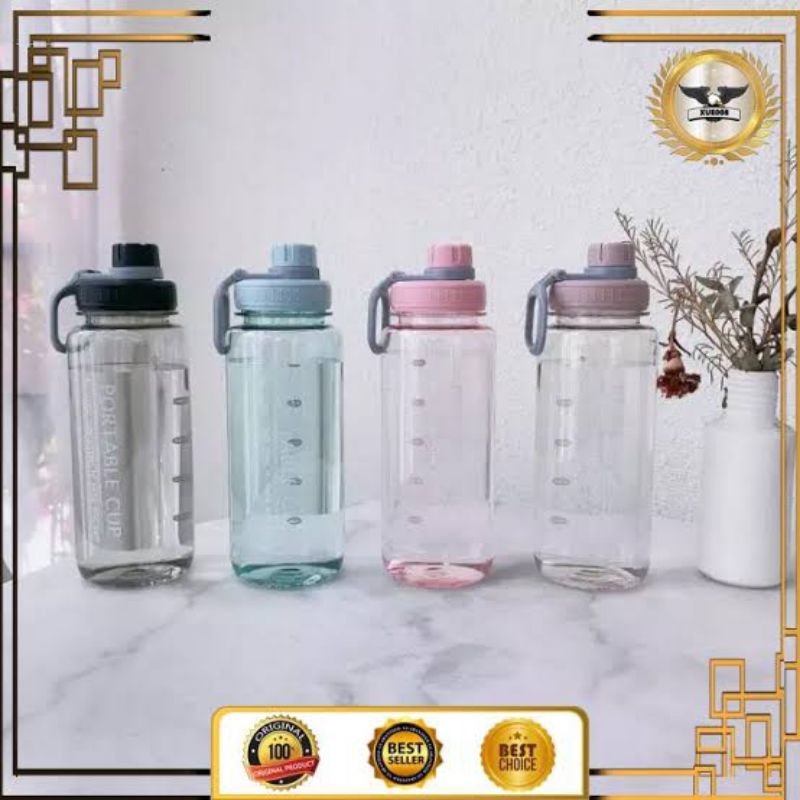 Botol minum suport Portable cup / botol minum viral sekolah 1 liter BPA FREE