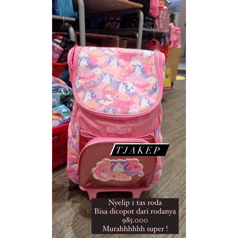Smiggle Trolly Bag Original /Tas Troli Anak Smiggle / Tas Ransel Dorong untuk Anak kelas SD