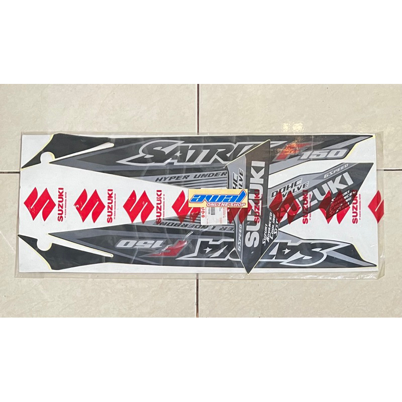 STRIPING BODY SATRIA FU 150 2015 FACELIFT TYPE S HITAM ORIGINAL SGP