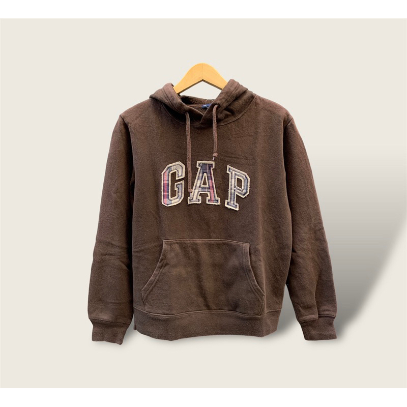 GAP BROWN TRAVIS SCOTT TARTAN LOGO (RARE) HOODIE