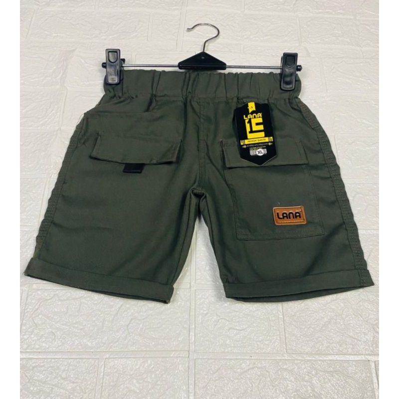 celana cargo pendek anak laki laki short pants umur 1-10 tahun kain KATUN TWILL STRETCH PREMIUM