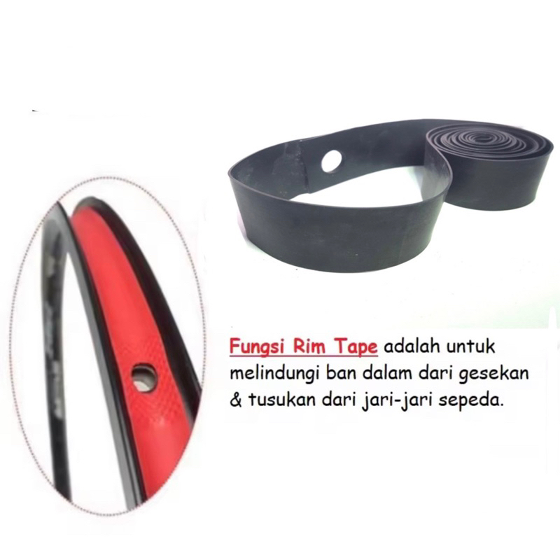 RIM TAPE SEPEDA Uk 20, 26, 27.5, 29 INCH &amp; 700 C RIM TAPE BAHAN KARET SUPER