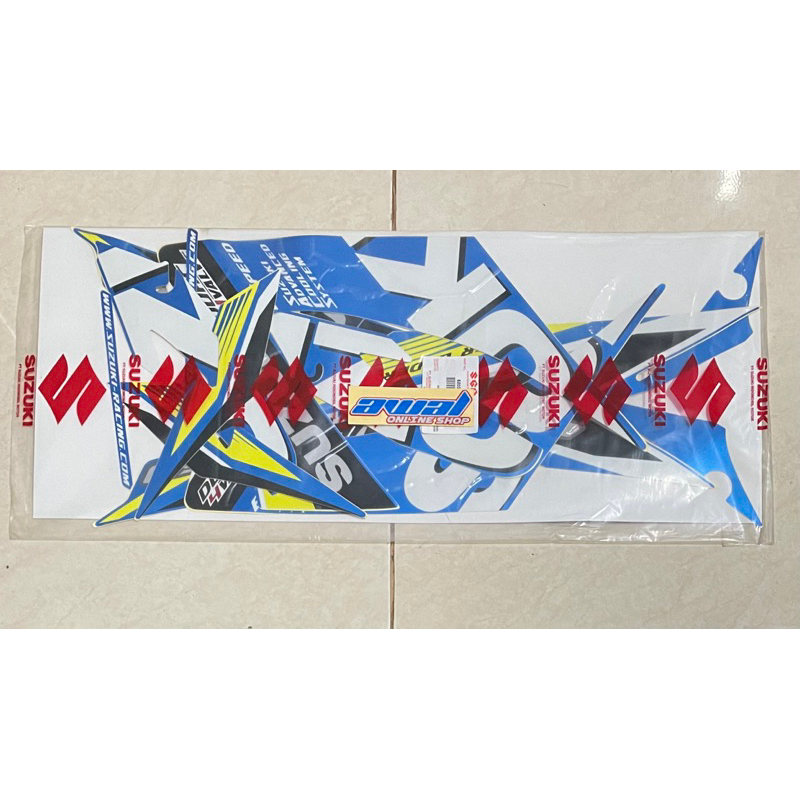 STRIPING BODY SATRIA FU 150 FACELIFT BIRU GP ORIGINAL SGP