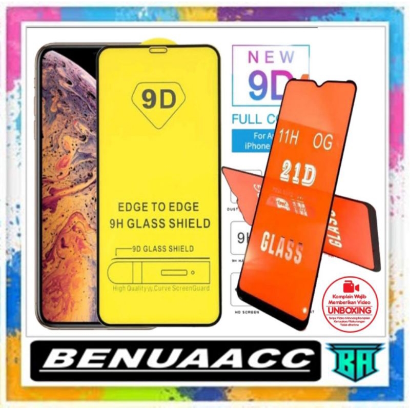 (ba) TEMPERED GLASS FULL 9D SAMSUNG A10/A10S/A11/A01/A02/A02S/A20/A20S/A31/A51/A70/A80