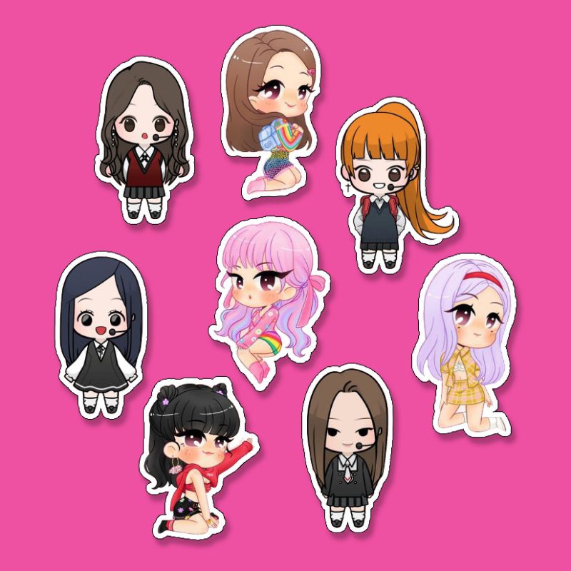 

Stiker Aesthetic Bahan Vinil BlackPink Chibi Series