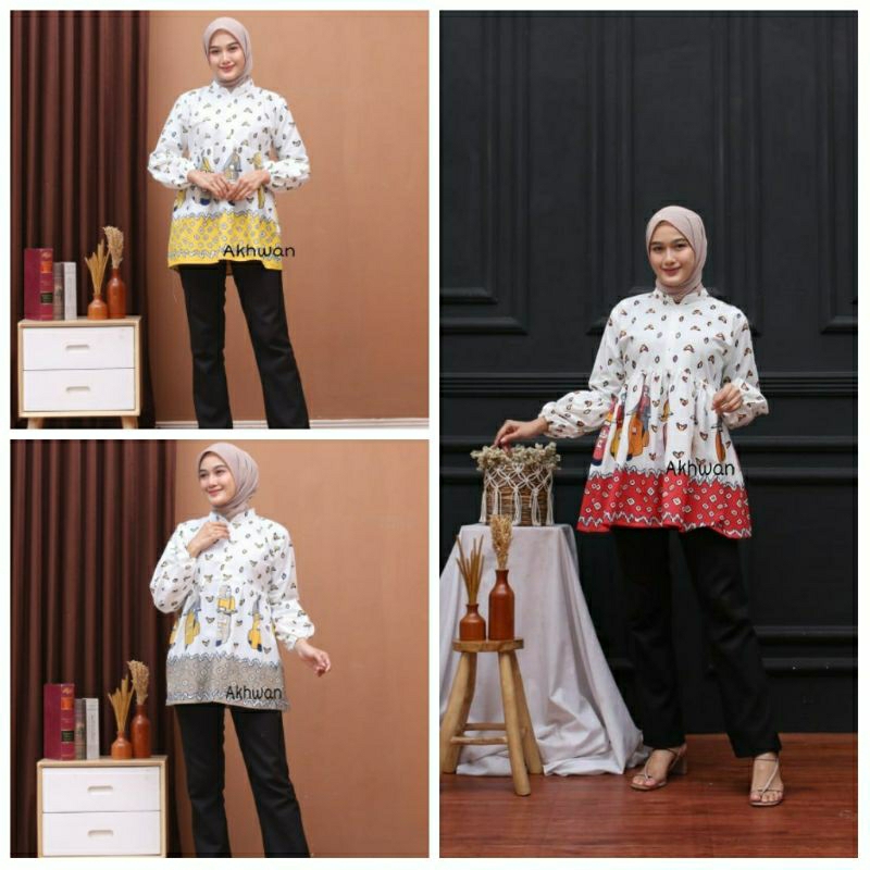 BAJU BATIK WANITA MODERN MONALISA GENES M,L,XL asli PEKALONGAN