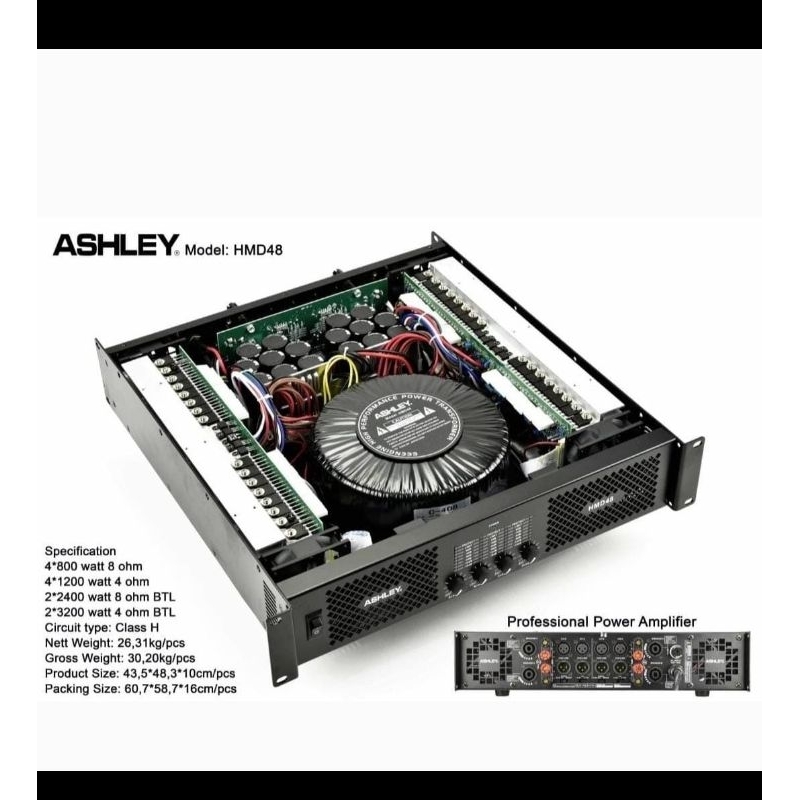 Power Amplifier Ashley 4 Channel HMD48 Ashley hmd48