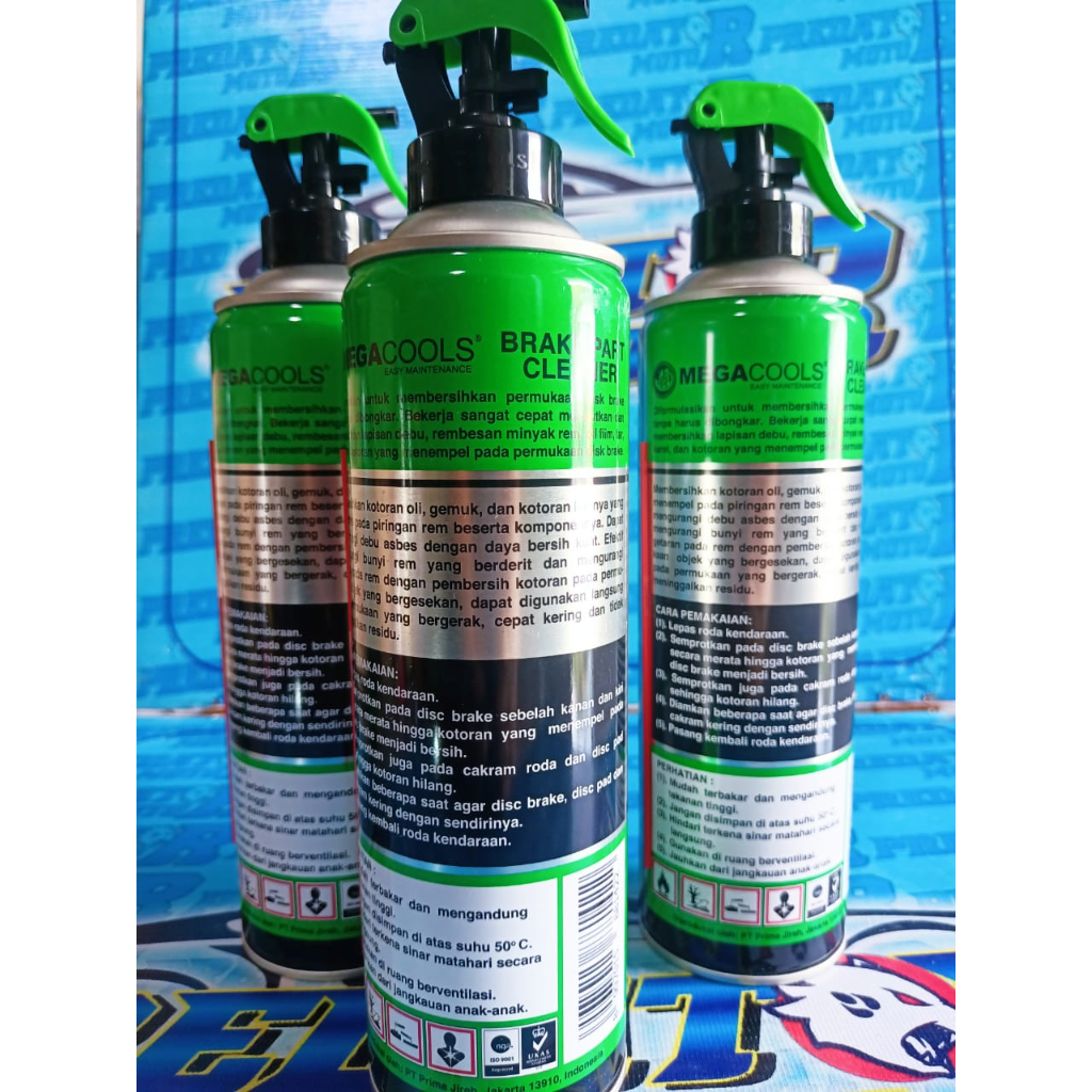 PEMBERSIH REM MOTOR DAN MOBIL TANPA BONGKAR MEGACOOLS BRAKE PART CLEANER 500ML