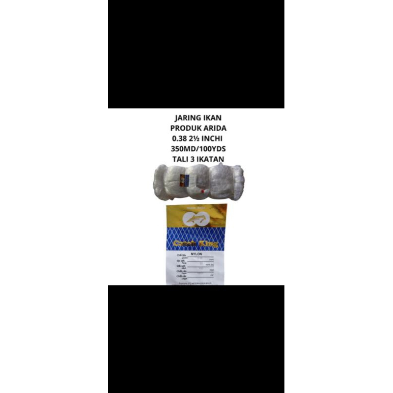 jaring ARIDA CATCHKING ukuran 2½ inchi 0.38 350md/100yds tate jaring limited edition jaring super ba
