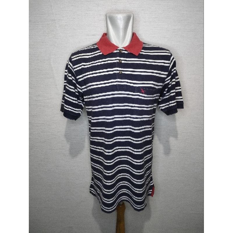 Polo shirt kaos polo Eddie Bauer navy garis
