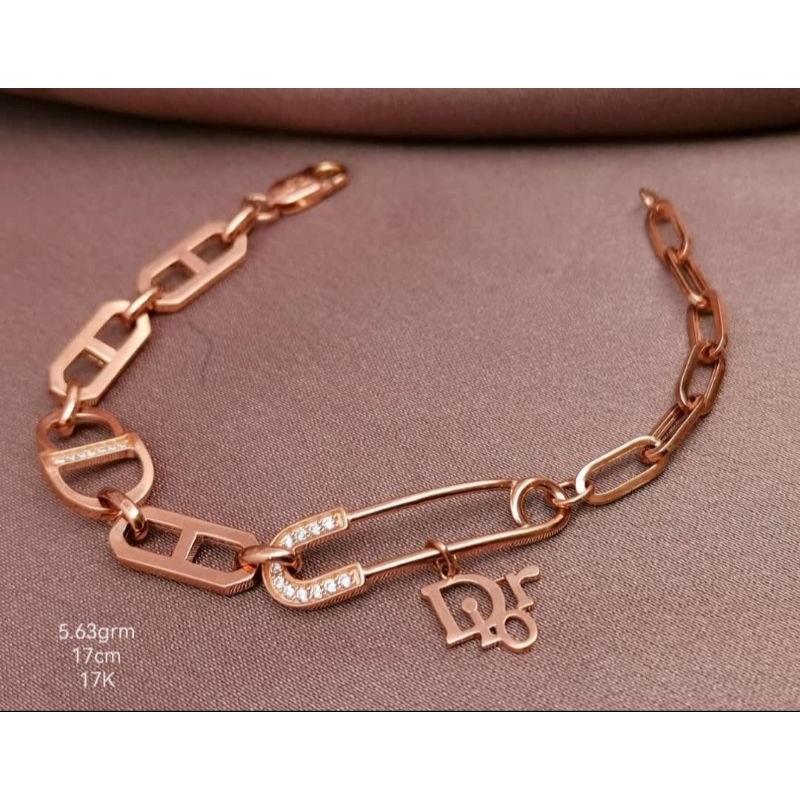 Gelang rantai emas 75 peniti dior