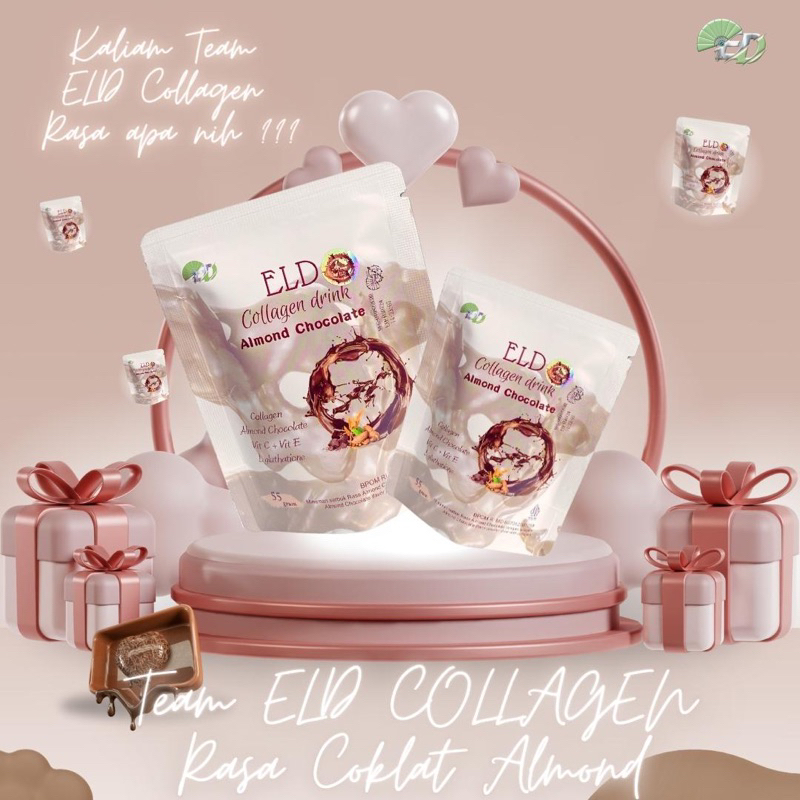 ELD COLLAGEN COKLAT ALMOND || LGLUTHATIONE || VITAMIN E ||ANTI OKIDAN ||MENAIKAN BERAT BADAN