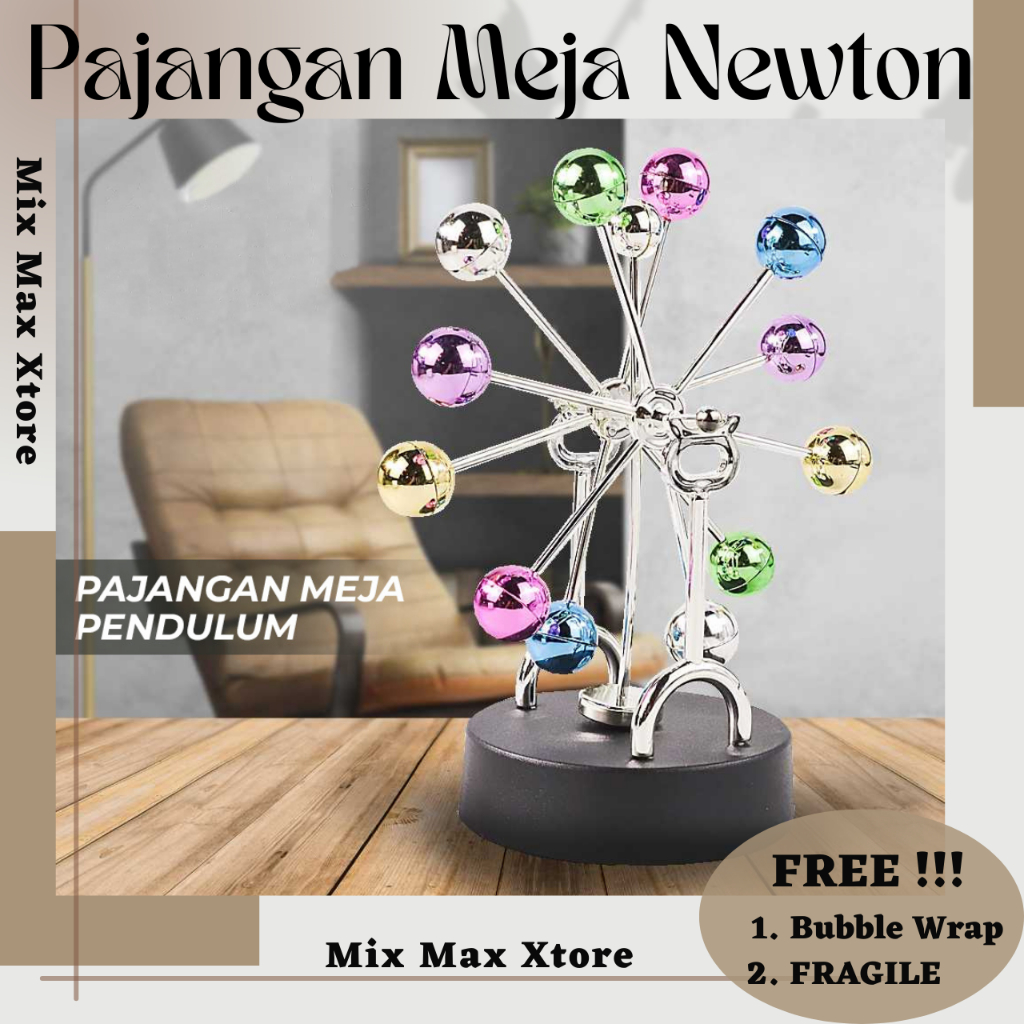 Pajangan Meja Pendulum Newton Perpetual Model Ferris Wheel - Black