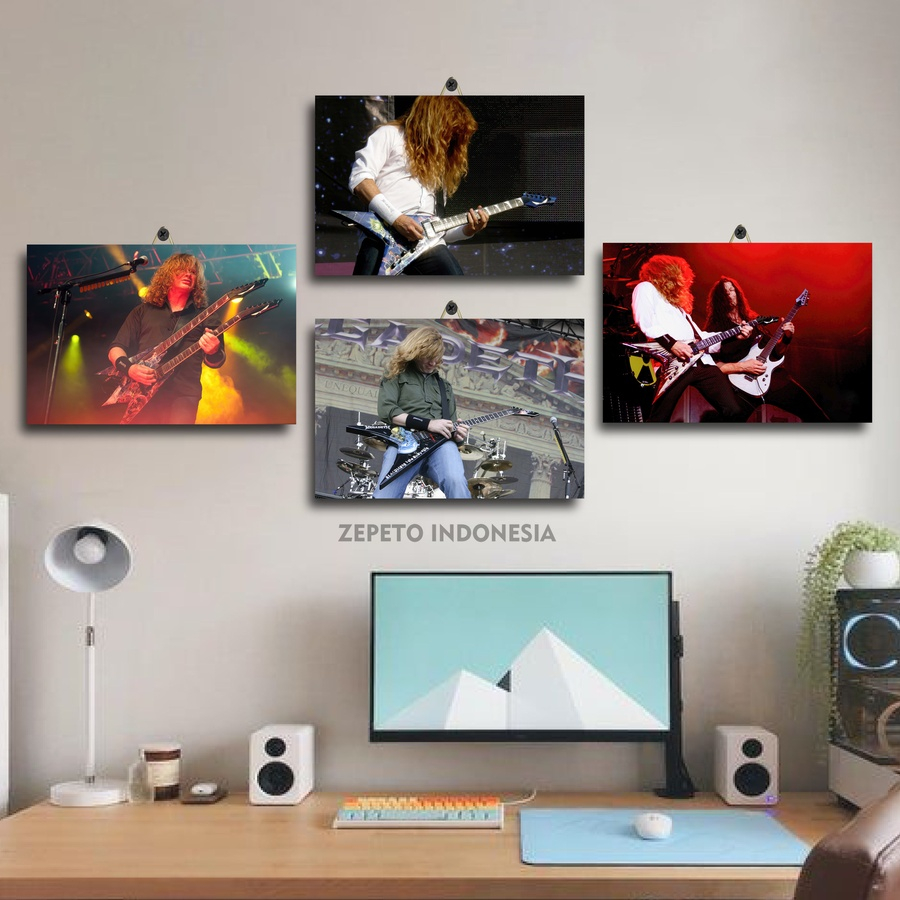 DEKORASI DINDING AESTHETIC MEGADETH BAND METAL 20X30 | PAJANGAN DINDING KAYU VOKALIS BAND METAL MEGA
