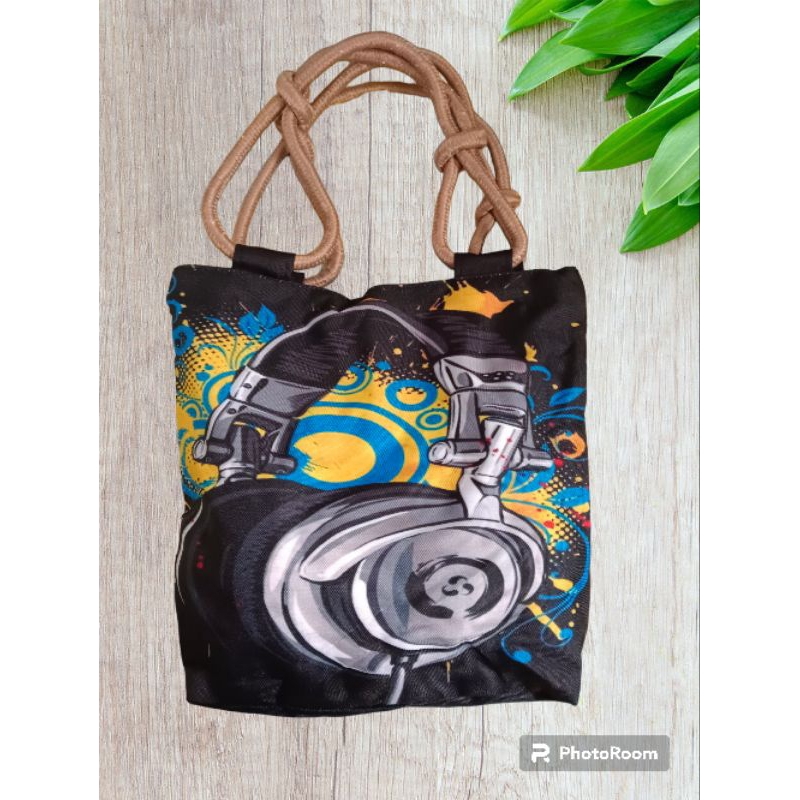 Totebag tas jinjing tali sumbu tambang printing