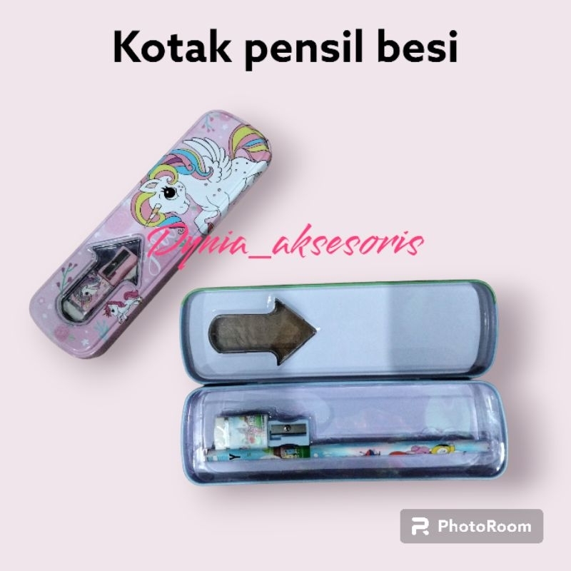 

Kotak pensil BESI KARAKTER LUCU murah aksesoris alat tulis wadah pen bulpen termurah TEPAK kartun termurah Free pensil