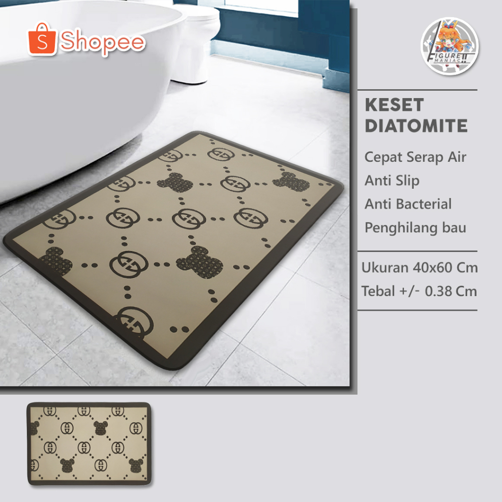 Figure Maniac - Keset Karakter Diatomite Keset Kamar Mandi Anti Slip Lembut Keset Nyerap Air