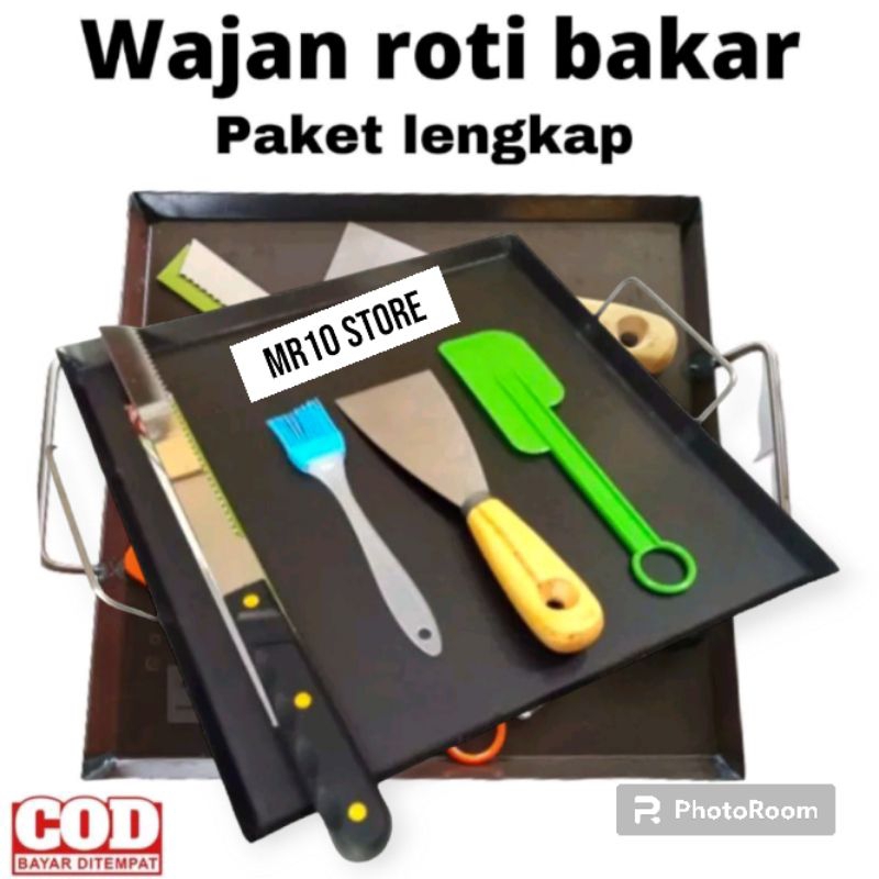 paket komplit wajan 30x30/wajan roti bakar/wajan kebab