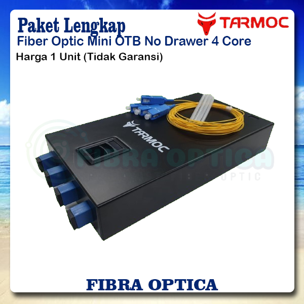 Tarmoc Fiber Optic mini OTB 4 Core SC|Roset FO Besi 4C Lengkap Komplit