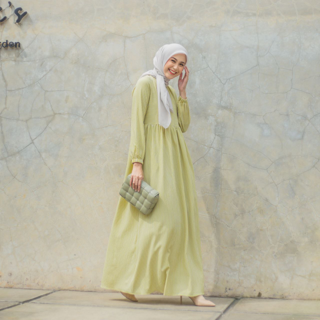 QONITA Dress By Le Khari | Gamis Rayon Twill Size S-XL | Homedress Adem Dress Dewasa Gamis Dewasa  M