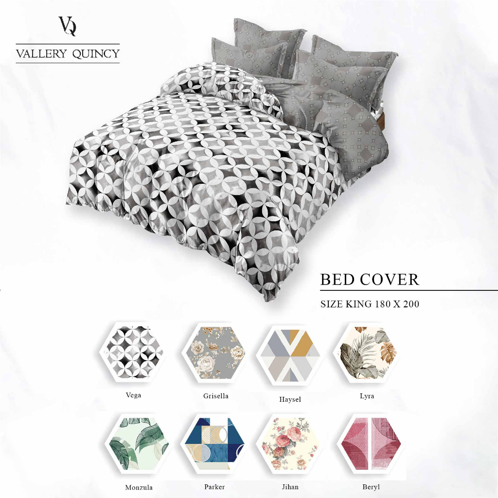 Vallery Quincy - Bed Cover King 180x200 Tinggi 30 - New Motif