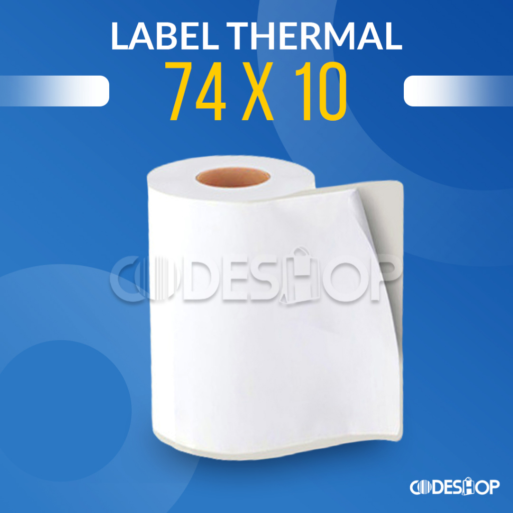 Sticker Label Thermal 74 X 10 M CONTINUES Cetak Tanpa Ribbon