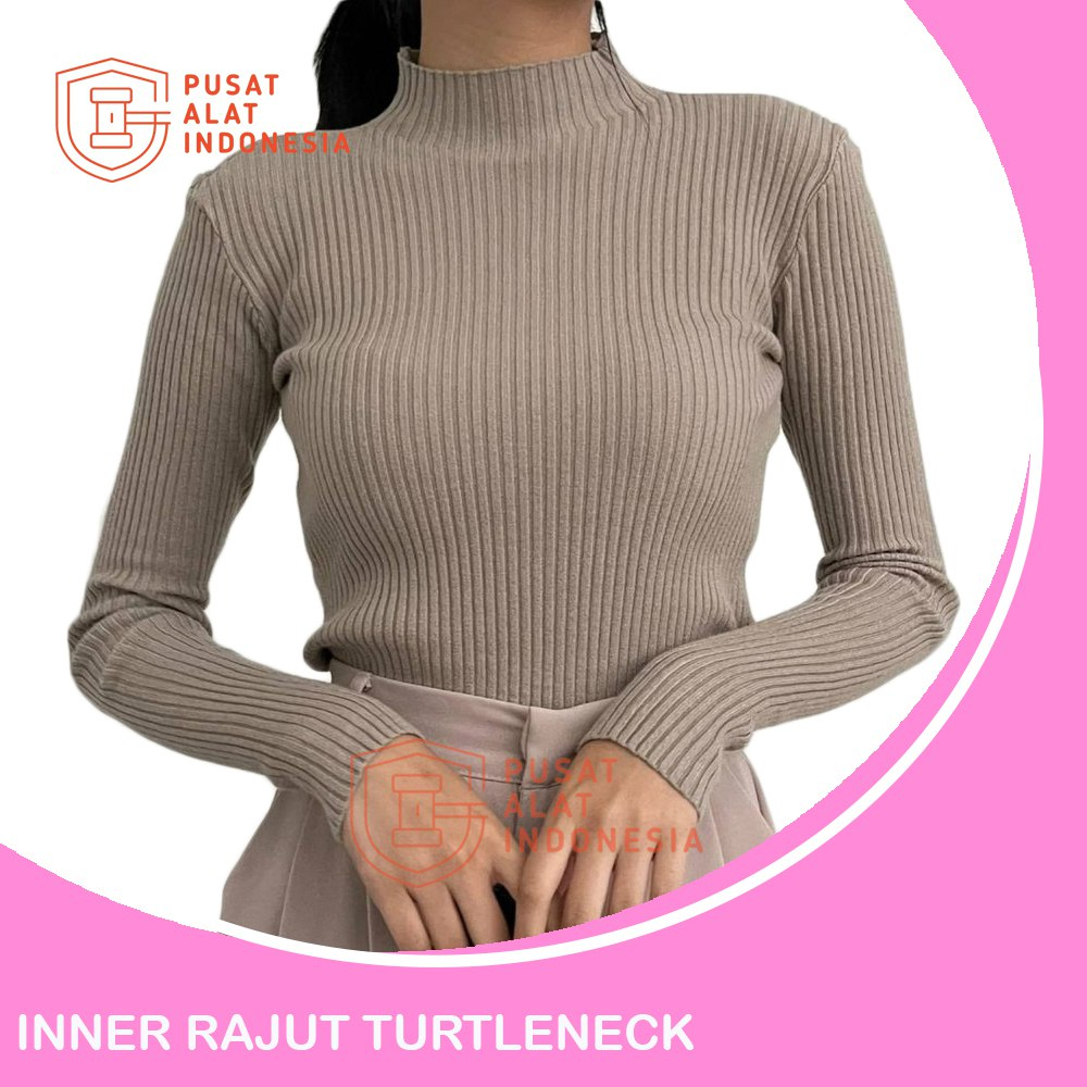 Inner Rajut Knit Turtleneck Dalaman Manset Polos MT04pa