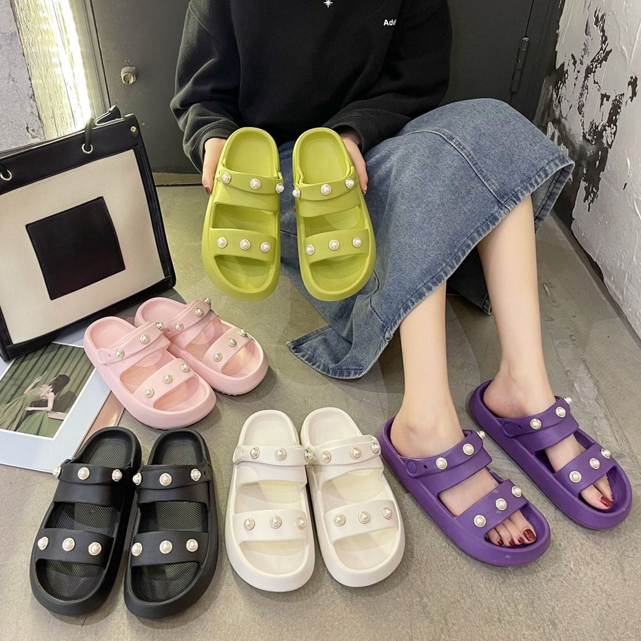 Sandal Wanita Tali Belakang ANAYA MUTIARA Jelly Import / Sendal Jelly Wanita Karet Tebal 8818